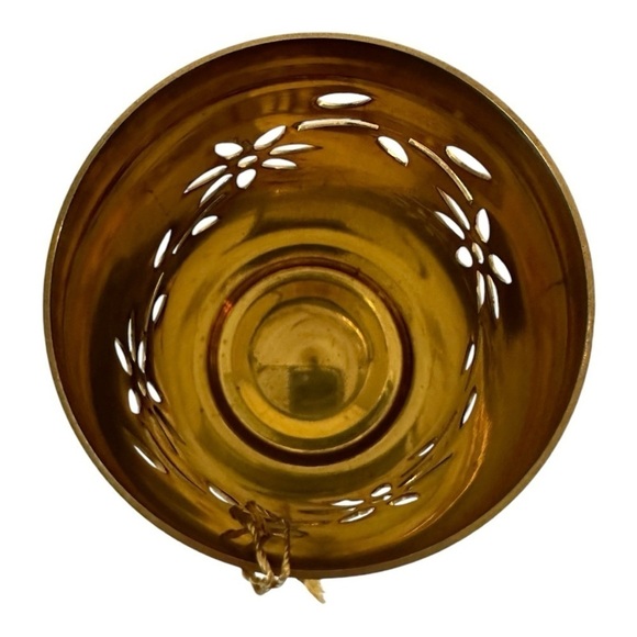 PartyLite Vintage Discontinued & Retired Brass Floral Tracery Candle Holder - Picture 7 of 10